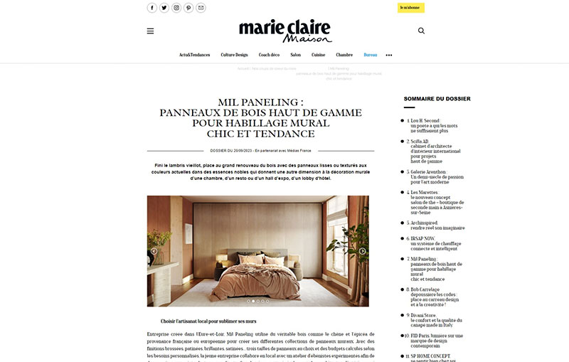 Mil Paneling in Marie Claire Maison